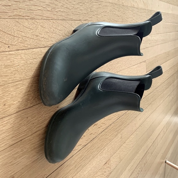 J.Crew hunter green Chelsea rain booties - Picture 2 of 3